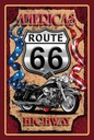 Holzschild 18x12 cm Americas Route 66 highway