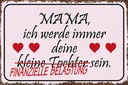 Holzschild 12x18 cm Mama deine Tochter Herzen