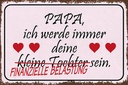 Holzschild 12x18 cm Papa deine Tochter Herzen