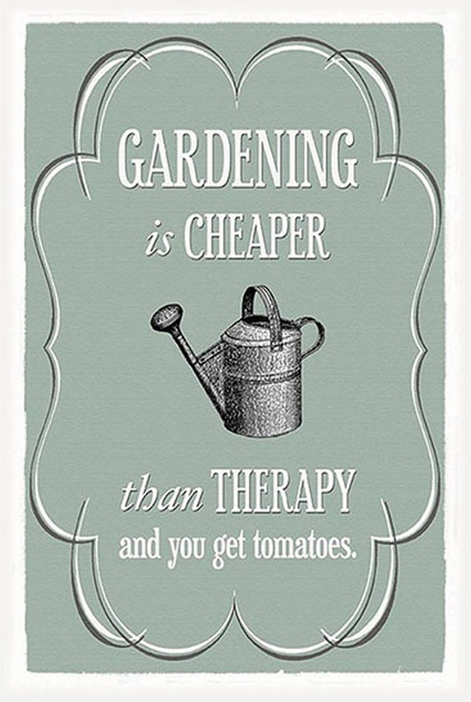 Holzschild 18x12 cm Garten Gardening is cheaper Therapy