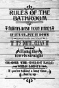 Holzschild 18x12 cm rules of the bathroom wash hands