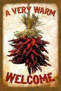 Holzschild 18x12 cm a very warm welcome Chili