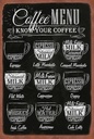 Holzschild 18x12 cm Coffee Menu flat white Doppio