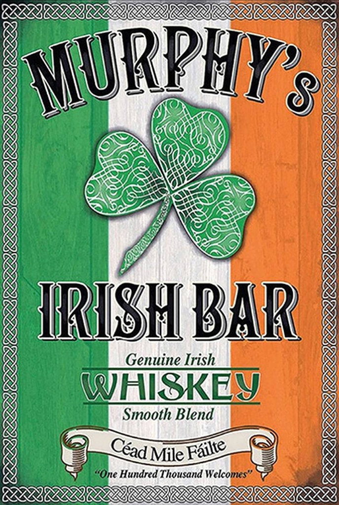 Holzschild 18x12 cm Alkohol Murphy´s Irish Bar Whiskey