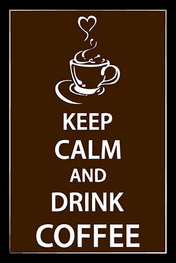 Holzschild 18x12 cm Keep Calm drink Coffee