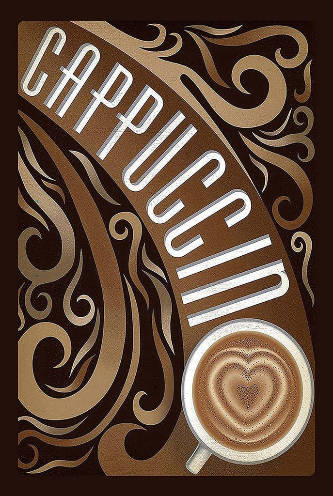 Holzschild 18x12 cm Cappuccino