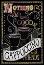 Holzschild 18x12 cm Cappuccino with friends