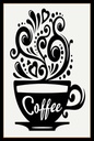 Holzschild 18x12 cm Coffee