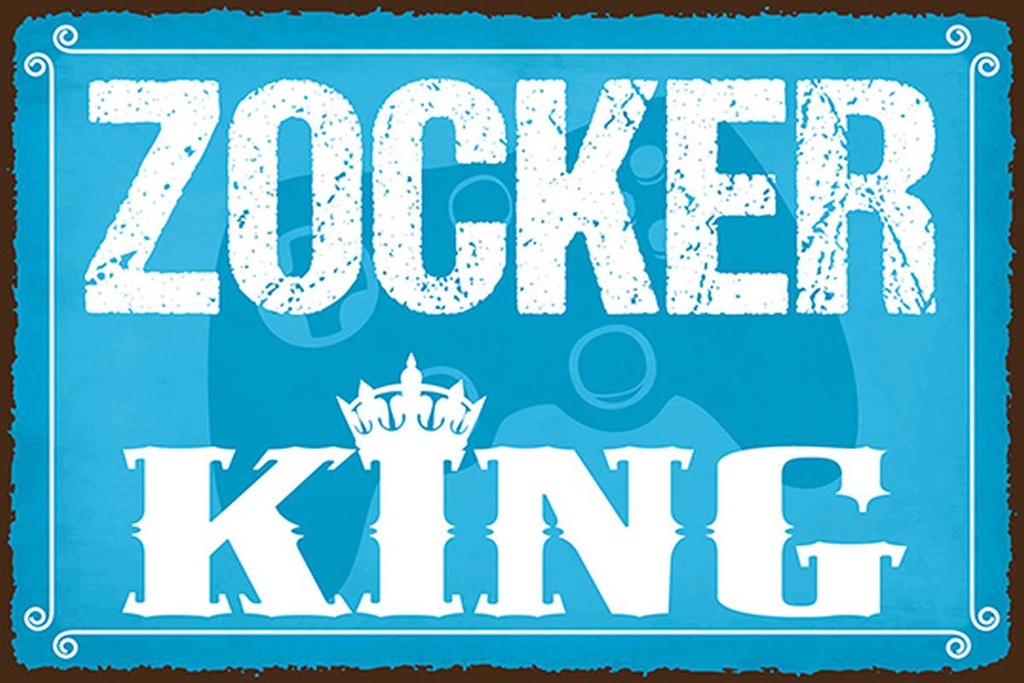 Holzschild 12x18 cm Zocker King Konsole Gamer