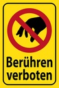 Holzschild 18x12 cm Warnschild berühren verboten
