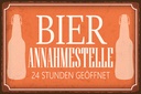 Holzschild 12x18 cm Bier Annahmestelle 24 Stunden