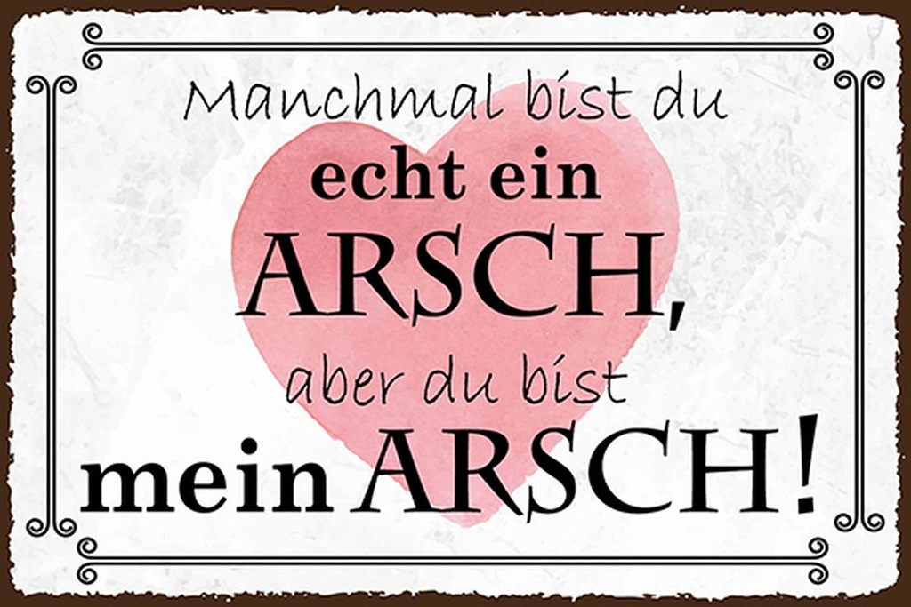 Holzschild 12x18 cm manchmal bist du ein ARSCH aber