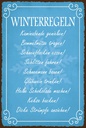 Holzschild 18x12 cm Winterregel Kaminabende Glühwein