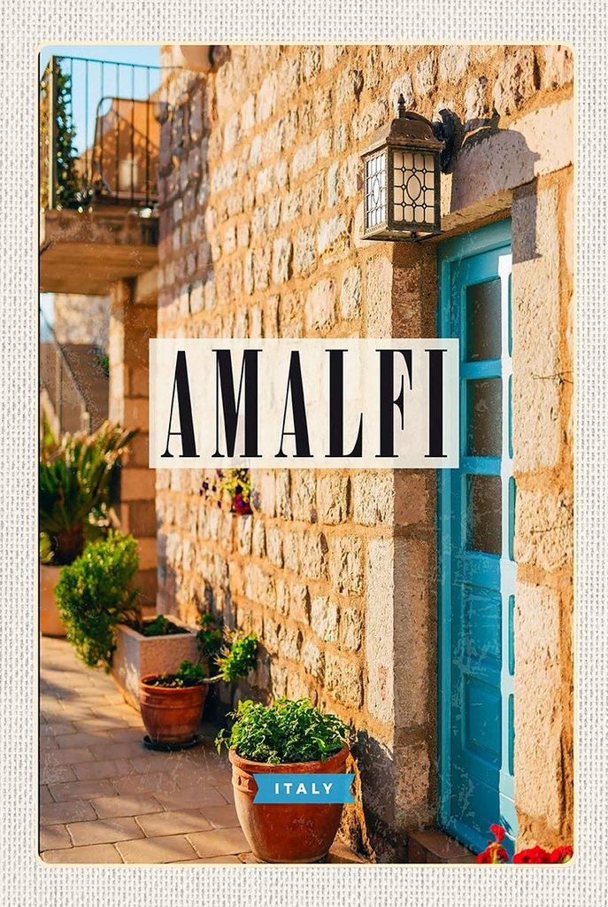 Holzschild 18x12 cm Amalfi ItalyReiseland Bildmotiv Reisemotiv Abenteuer Reisen