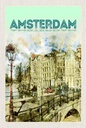 Holzschild 18x12 cm Vintage Kunst Amsterdam Geschenk Bildmotiv Reisemotiv Abenteuer Reisen