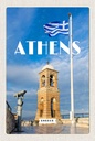 Holzschild 18x12 cm Athens Greece Flagge Akropolis Bildmotiv Reisemotiv Abenteuer Reisen
