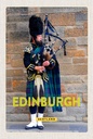 Holzschild 18x12 cm Edinburgh Scotland Dudelsack Mann Bildmotiv Reisemotiv Abenteuer Reisen