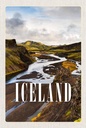 Holzschild 18x12 cm Iceland Berge Vulkaninsel Geschenk Bildmotiv Reisemotiv Abenteuer Reisen
