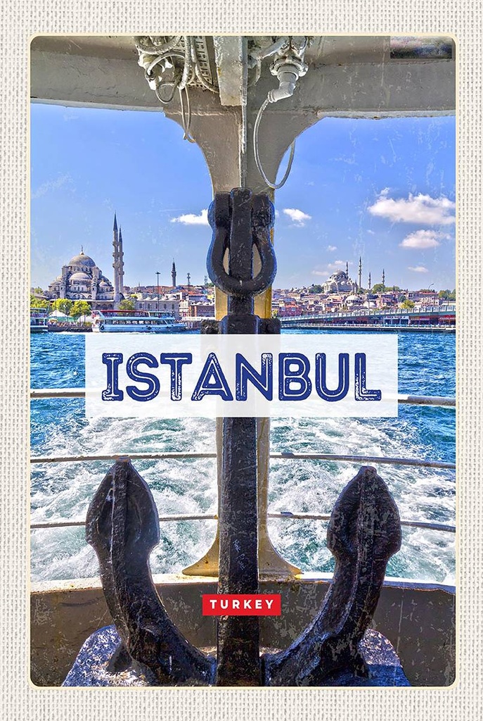 Holzschild 18x12 cm Istanbul Turkey Anker Meer Geschenk Bildmotiv Reisemotiv Abenteuer Reisen