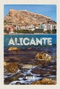 Holzschild 18x12 cm Aligante Spain Spanien Meer Bildmotiv Reisemotiv Abenteuer Reisen