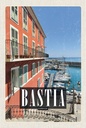 Holzschild 18x12 cm Retro Bastia Corsica Jachten Meer Bildmotiv Reisemotiv Abenteuer Reisen
