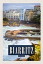 Holzschild 18x12 cm Biarritz France Seebadsort Meer Bildmotiv Reisemotiv Abenteuer Reisen