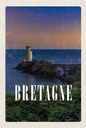 Holzschild 18x12 cm Retro Bretagne France Leuchtturm Bildmotiv Reisemotiv Abenteuer Reisen