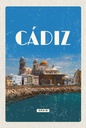 Holzschild 18x12 cm Retro Cadiz Spain Altstadt Meer Bildmotiv Reisemotiv Abenteuer Reisen