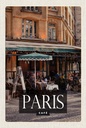Holzschild 18x12 cm Paris Cafe Restaurant Geschenk Bildmotiv Reisemotiv Abenteuer Reisen