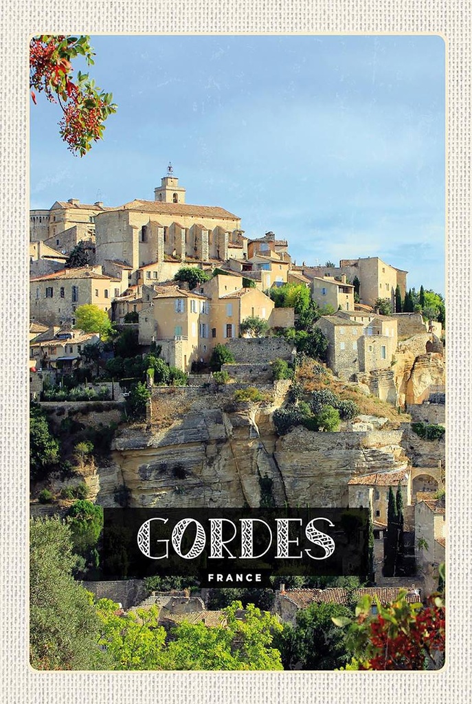 Holzschild 18x12 cm Gordes France AnsichtGeschenk