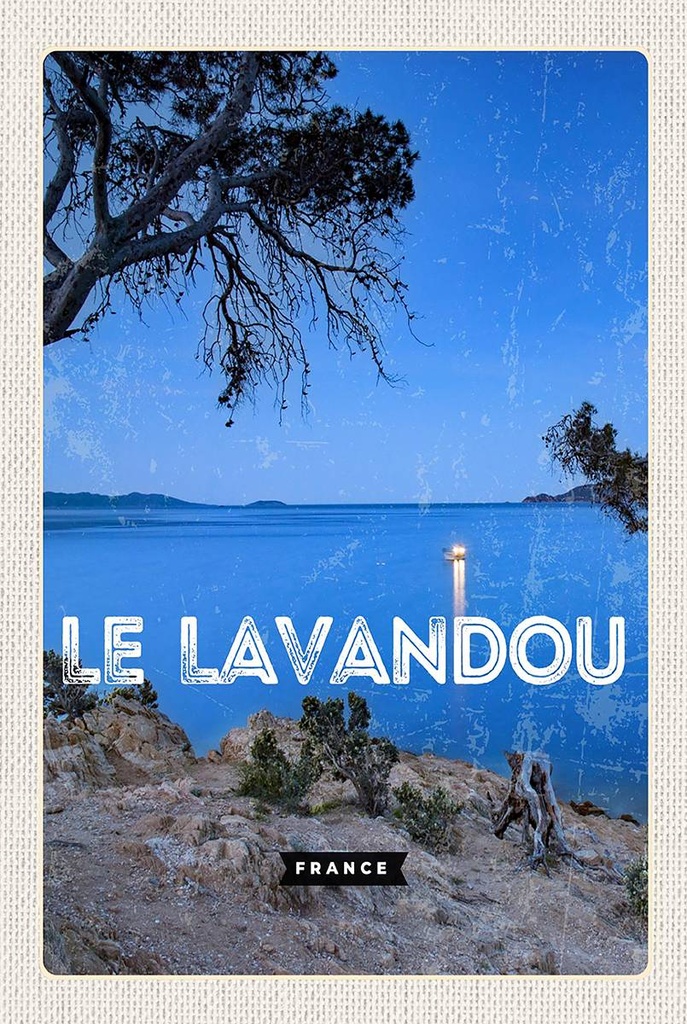 Holzschild 18x12 cm Retro Le Lavandou France Bildmotiv Reisemotiv Abenteuer Reisen