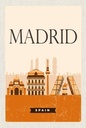 Holzschild 18x12 cm Retro Madrid Spain malerisches Bild Bildmotiv Reisemotiv Abenteuer Reisen