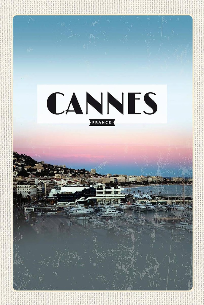 Holzschild 18x12 cm Cannes France Panorama Bild Bildmotiv Reisemotiv Abenteuer Reisen