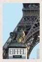 Holzschild 18x12 cm Eiffel Tower Paris Reiseziel Tourismus Bildmotiv Reisemotiv Abenteuer Reisen