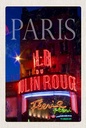 Holzschild 18x12 cm Paris Moulin Rouge Varieté Bildmotiv Reisemotiv Abenteuer Reisen