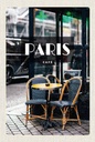 Holzschild 18x12 cm Paris Cafe Retro Reiseziel Poster Bildmotiv Reisemotiv Abenteuer Reisen