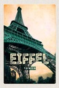 Holzschild 18x12 cm Eiffel Tower Retro Bild Reiseziel Bildmotiv Reisemotiv Abenteuer Reisen