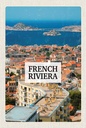 Holzschild 18x12 cm French Riviera Meer Panorama Bildmotiv Reisemotiv Abenteuer Reisen