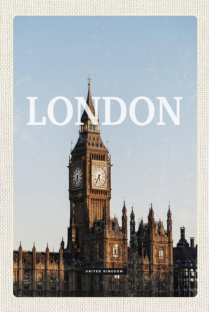 Holzschild 18x12 cm London UK Big Ben Glocke Geschenk Bildmotiv Reisemotiv Abenteuer Reisen