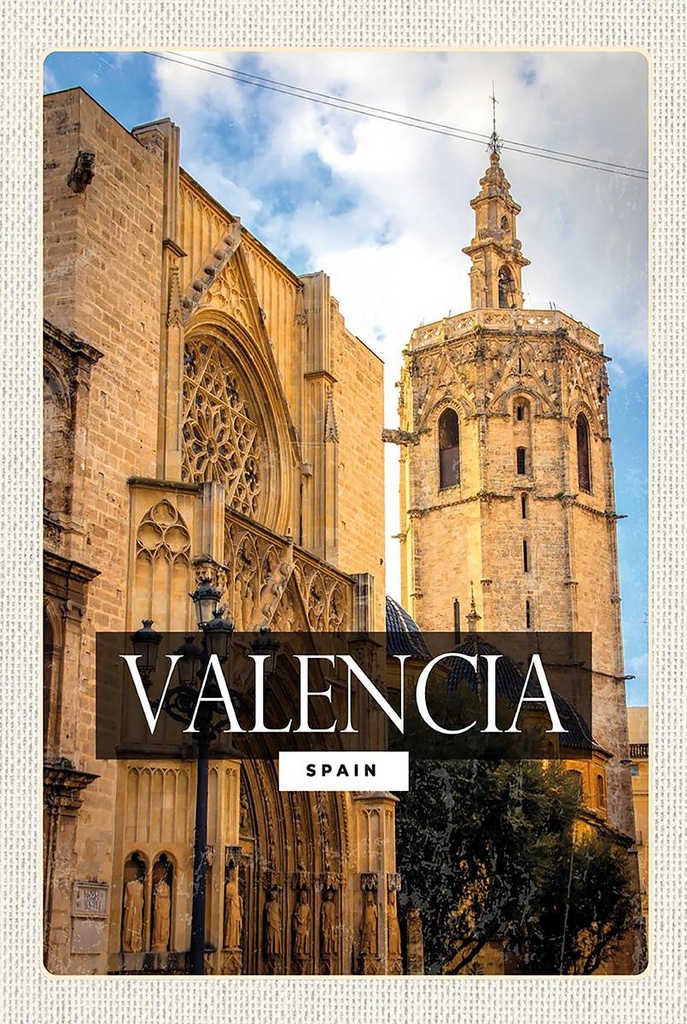 Holzschild 18x12 cm Valencia Spain Architektur Tourismus Bildmotiv Reisemotiv Abenteuer Reisen