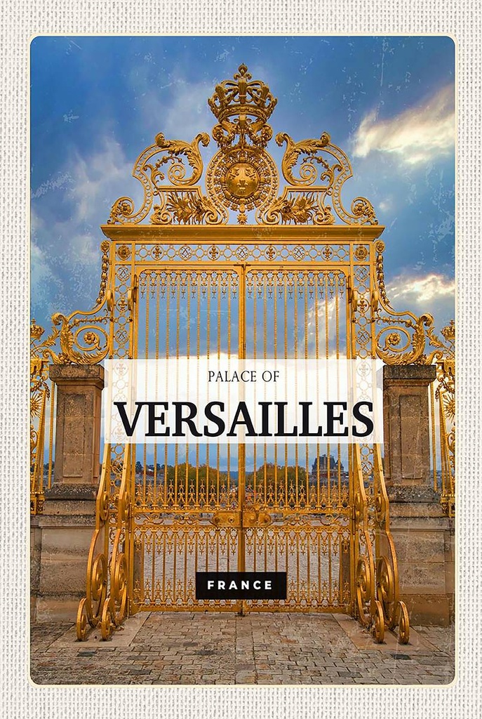 Holzschild 18x12 cm Palace of Versailles France Tourismus Bildmotiv Reisemotiv Abenteuer Reisen