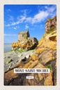 Holzschild 18x12 cm Moint-Saint-Michel Reiseziel Tourismus Bildmotiv Reisemotiv Abenteuer Reisen