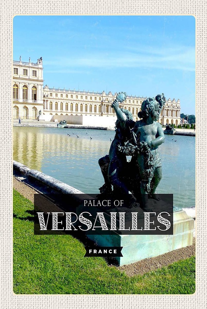 Holzschild 18x12 cm Palace of Versailles France Tourismus Bildmotiv Reisemotiv Abenteuer Reisen