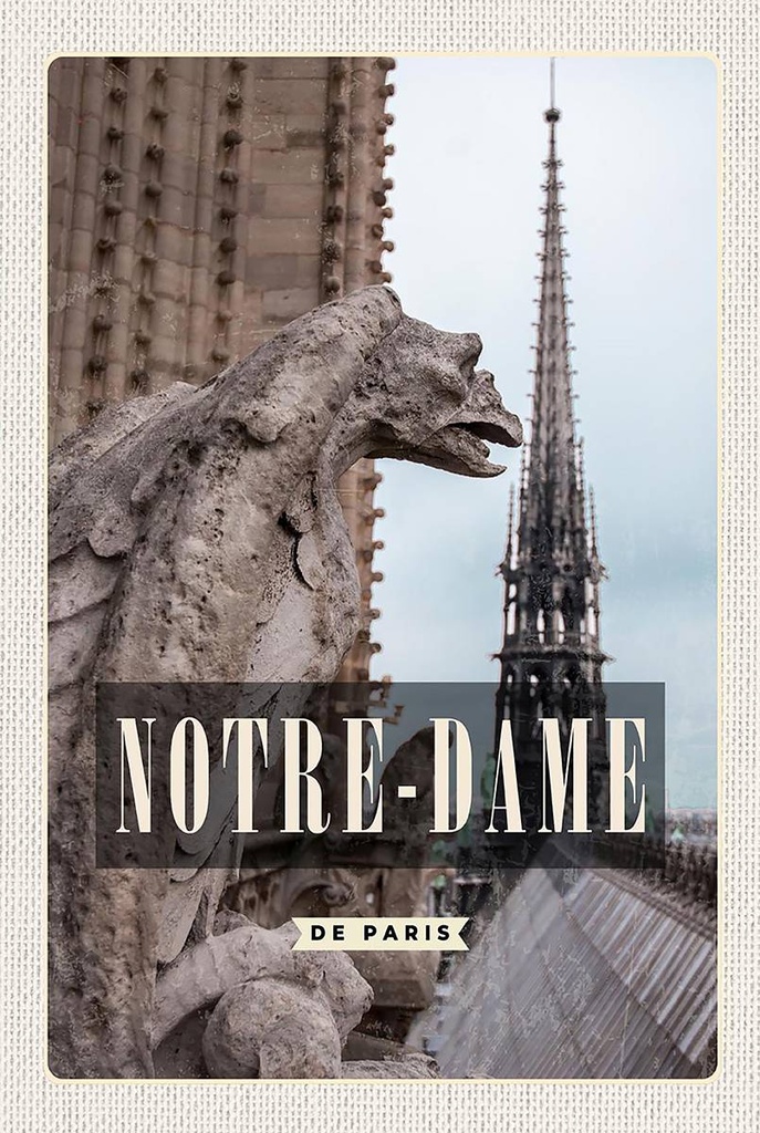 Holzschild 18x12 cm Notre-Dame de Paris Reiseziel Bildmotiv Reisemotiv Abenteuer Reisen