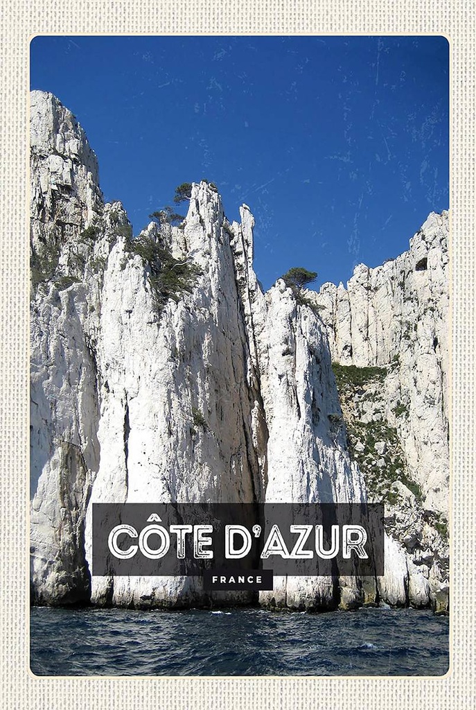 Holzschild 18x12 cm Cote d´Azur France Tourismus Bildmotiv Reisemotiv Abenteuer Reisen