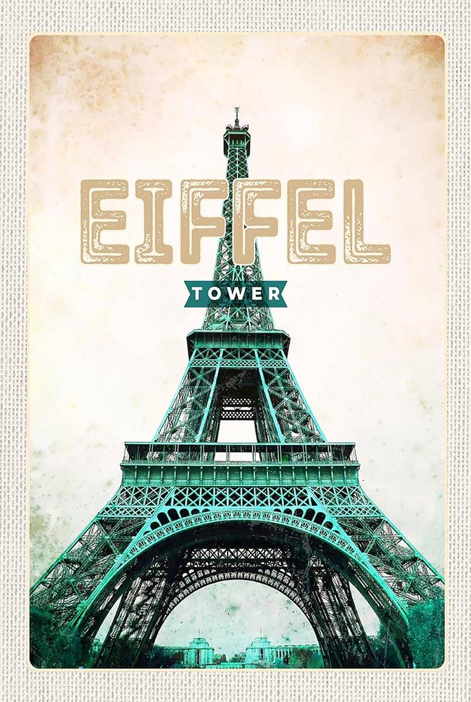 Holzschild 18x12 cm Eiffel Tower Retro Tourismus Bildmotiv Reisemotiv Abenteuer Reisen