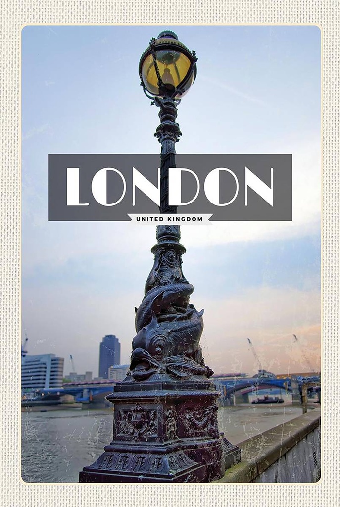 Holzschild 18x12 cm London United Kingdom Retro Poster Bildmotiv Reisemotiv Abenteuer Reisen