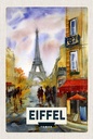 Holzschild 18x12 cm Eiffel Tower malerisches Bild Kunst Bildmotiv Reisemotiv Abenteuer Reisen