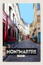 Holzschild 18x12 cm Montmartre Paris Altstadt Reiseziel Bildmotiv Reisemotiv Abenteuer Reisen