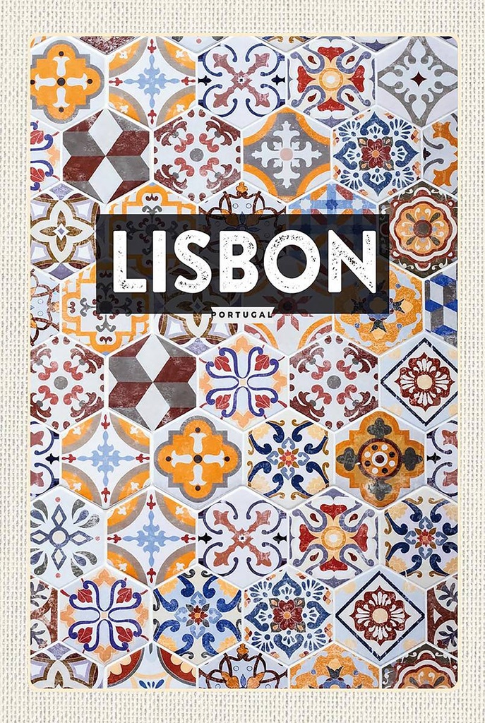 Holzschild 18x12 cm Lisbon Portugal Mosaik Kunst Bildmotiv Reisemotiv Abenteuer Reisen